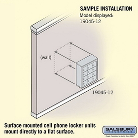 Salsbury Industries 19045-12ZSK Cell Phone Storage Locker - 4 Door High Unit (5 Inch Deep Compartments) - 12 A Doors - Bronze - Surface Mounted - Master Keyed Locks