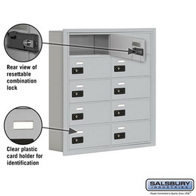 Salsbury Industries 19055-10ARC Cell Phone Storage Locker - 5 Door High Unit (5 Inch Deep Compartments) - 10 B Doors - Aluminum - Recessed Mounted - Resettable Combination Locks