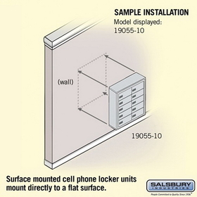 Salsbury Industries 19055-10ZSC Cell Phone Storage Locker - 5 Door High Unit (5 Inch Deep Compartments) - 10 B Doors - Bronze - Surface Mounted - Resettable Combination Locks