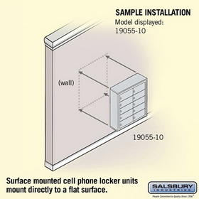 Salsbury Industries 19055-10ZSK Cell Phone Storage Locker - 5 Door High Unit (5 Inch Deep Compartments) - 10 B Doors - Bronze - Surface Mounted - Master Keyed Locks