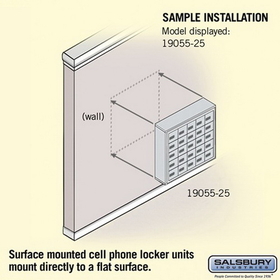 Salsbury Industries 19055-25ZSC Cell Phone Storage Locker - 5 Door High Unit (5 Inch Deep Compartments) - 25 A Doors - Bronze - Surface Mounted - Resettable Combination Locks