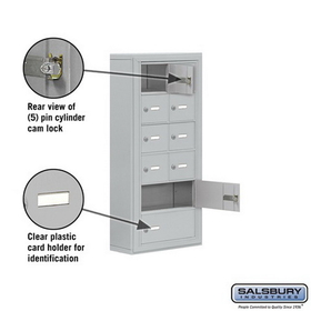 Salsbury Industries 19065-10ASK Cell Phone Storage Locker - 6 Door High Unit (5 Inch Deep Compartments) - 8 A Doors and 2 B Doors - Aluminum - Surface Mounted - Master Keyed Locks