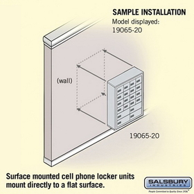 Salsbury Industries 19065-20ZSC Cell Phone Storage Locker - 6 Door High Unit (5 Inch Deep Compartments) - 16 A Doors and 4 B Doors - Bronze - Surface Mounted - Resettable Combination Locks