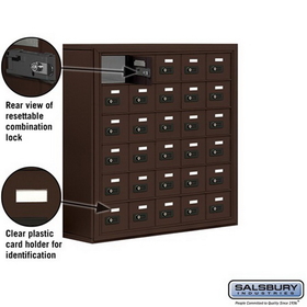 Salsbury Industries 19068-30ZSC Cell Phone Storage Locker - 6 Door High Unit (8 Inch Deep Compartments) - 30 A Doors - Bronze - Surface Mounted - Resettable Combination Locks