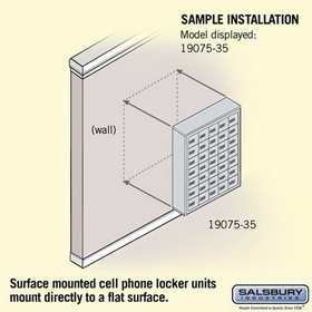 Salsbury Industries 19075-35SSC Cell Phone Storage Locker - 7 Door High Unit (5 Inch Deep Compartments) - 35 A Doors - Sandstone - Surface Mounted - Resettable Combination Locks