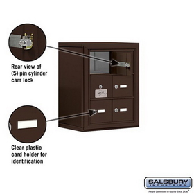 Salsbury Industries 19138-06ZSK Cell Phone Storage Locker-with Front Access Panel-3 Door High Unit (8 Inch Deep Compartments)-6 A Doors (5 usable)-Bronze-Surface Mounted-Master Keyed Locks