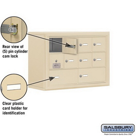 Salsbury Industries 19138-10SSK Cell Phone Storage Locker-3 Door High Unit(8 Inch Deep Compartments)-8 A Doors(7 usable)and 2 B Doors-Sandstone-Surface Mounted-Master Keyed Locks