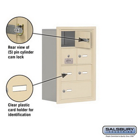 Salsbury Industries 19148-07SRK Cell Phone Storage Locker-4 Door High Unit(8 Inch Deep Compartments)-6 A Doors(5 usable)and 1 B Door-Sandstone-Recessed Mounted-Master Keyed Locks