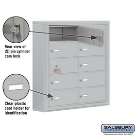 Salsbury Industries 19155-10ASK Cell Phone Storage Locker-with Front Access Panel-5 Door High Unit (5 Inch Deep Compartments)-10 B Doors (9 usable)-Aluminum-Surface Mounted-Master Keyed Locks