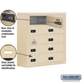 Salsbury Industries 19158-10SSC Cell Phone Storage Locker-5 Door High Unit(8 Inch Deep Compartments)-10 B Doors(9 usable)-Sandstone-Surface Mounted-Resettable Combination Locks