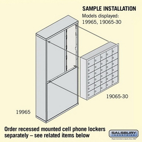 Salsbury Industries 19965GLD Free-Standing Enclosure for #19065-30, #19068-30, #19165-30 and #19168-30 - Recessed Mounted Cell Phone Lockers - Gold