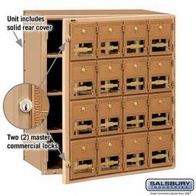 Salsbury Industries 2016FL Brass Mailbox - 16 Doors - Front Loading