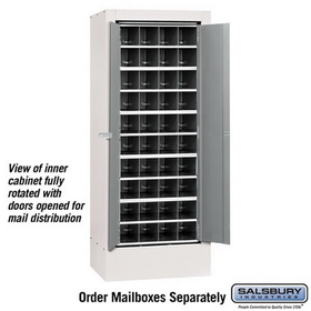 Salsbury Industries 3100WHP Rotary Mail Center (Includes Master Commercial Lock) - Aluminum Style - White - Private Access