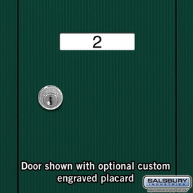 Salsbury Industries 3506GRP Vertical Mailbox (Includes Master Commercial Lock) - 6 Doors - Green - Recessed Mounted - Private Access