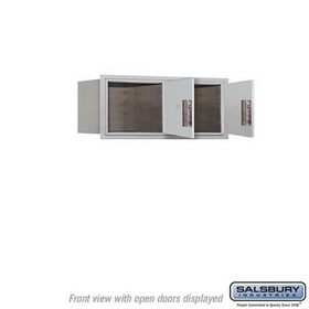 Salsbury Industries 3703D-2PAFU Recessed Mounted 4C Horizontal Mailbox - 3 Door High Unit (13 Inches) - Double Column - Stand-Alone Parcel Locker - 2 PL3