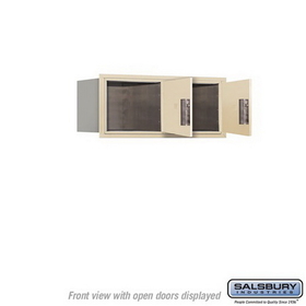 Salsbury Industries 3703D-2PSFU Recessed Mounted 4C Horizontal Mailbox - 3 Door High Unit (13 Inches) - Double Column - Stand-Alone Parcel Locker - 2 PL3