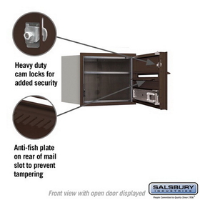 Salsbury Industries 3703S-01ZFP Recessed Mounted 4C Horizontal Mailbox (Includes Master Commercial Lock)-3 Door High Unit (13 Inches)-Single Column-1 MB1 Door-Bronze-Front Loading-Private Access