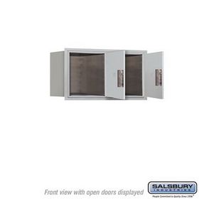 Salsbury Industries 3704D-2PAFP Recessed Mounted 4C Horizontal Mailbox-4 Door High Unit (16 1/2 Inches)-Double Column-Stand-Alone Parcel Locker-2 PL4