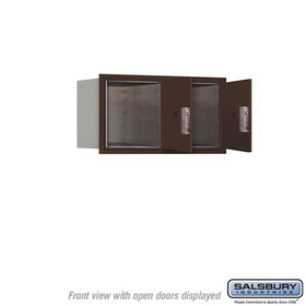 Salsbury Industries 3704D-2PZFP Recessed Mounted 4C Horizontal Mailbox-4 Door High Unit (16 1/2 Inches)-Double Column-Stand-Alone Parcel Locker-2 PL4