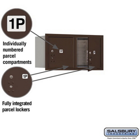Salsbury Industries 3704D-2PZFU Recessed Mounted 4C Horizontal Mailbox - 4 Door High Unit (16 1/2 Inches) - Double Column - Stand-Alone Parcel Locker - 2 PL4