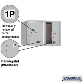 Salsbury Industries 3705D-2PAFU Recessed Mounted 4C Horizontal Mailbox - 5 Door High Unit (20 Inches) - Double Column - Stand-Alone Parcel Locker - 2 PL5