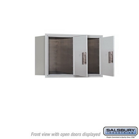 Salsbury Industries 3705D-2PAFU Recessed Mounted 4C Horizontal Mailbox - 5 Door High Unit (20 Inches) - Double Column - Stand-Alone Parcel Locker - 2 PL5
