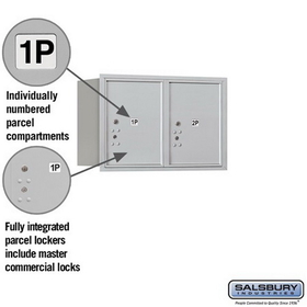 Salsbury Industries 3705D-2PARP Recessed Mounted 4C Horizontal Mailbox - 5 Door High Unit (20 Inches) - Double Column - Stand-Alone Parcel Locker - 2 PL5