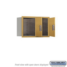 Salsbury Industries 3705D-2PGFP Recessed Mounted 4C Horizontal Mailbox - 5 Door High Unit (20 Inches) - Double Column - Stand-Alone Parcel Locker - 2 PL5