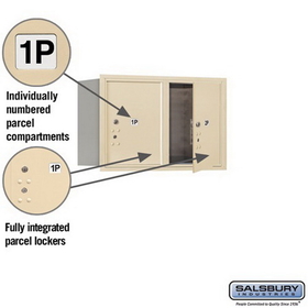Salsbury Industries 3705D-2PSFU Recessed Mounted 4C Horizontal Mailbox - 5 Door High Unit (20 Inches) - Double Column - Stand-Alone Parcel Locker - 2 PL5