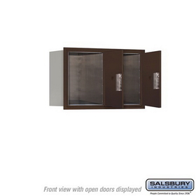 Salsbury Industries 3705D-2PZFP Recessed Mounted 4C Horizontal Mailbox - 5 Door High Unit (20 Inches) - Double Column - Stand-Alone Parcel Locker - 2 PL5