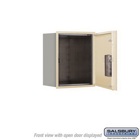 Salsbury Industries 3705S-1PSFP Recessed Mounted 4C Horizontal Mailbox - 5 Door High Unit (20 Inches) - Single Column - Stand-Alone Parcel Locker - 1 PL5 - Sandstone - Front Loading - Private Access