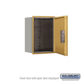 Salsbury Industries 3706S-1PGFU Recessed Mounted 4C Horizontal Mailbox - 6 Door High Unit (23 1/2 Inches) - Single Column - Stand-Alone Parcel Locker - 1 PL6 - Gold - Front Loading - USPS Access