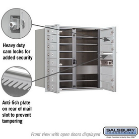 Salsbury Industries 3708D-13AFU Recessed Mounted 4C Horizontal Mailbox - 8 Door High Unit (30 1/2 Inches) - Double Column - 13 MB1 Doors - Aluminum - Front Loading - USPS Access