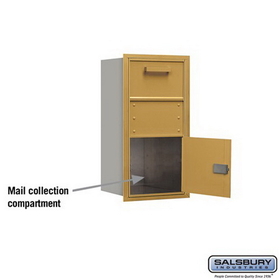 Salsbury Industries 3708S-1CGF Recessed Mounted 4C Horizontal Collection Box - 8 Door High Unit (30 1/2 Inches) - Single Column - Gold - Front Access