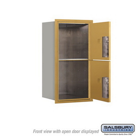 Salsbury Industries 3708S-2PGFP Recessed Mounted 4C Horizontal Mailbox - 8 Door High Unit(30 1/2 Inches)- Single Column - Stand-Alone Parcel Locker - 2 PL4
