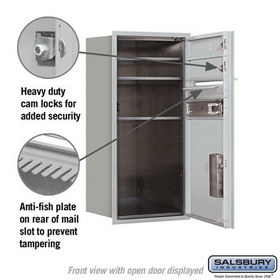 Salsbury Industries 3709S-02AFP Recessed Mounted 4C Horizontal Mailbox - 9 Door High Unit (34 Inches) - Single Column - 2 MB1 Doors / 1 PL5 - Aluminum - Front Loading - Private Access