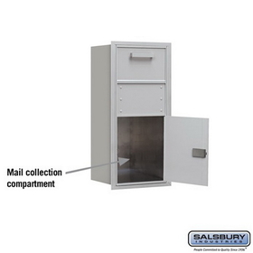 Salsbury Industries 3709S-1CAR Recessed Mounted 4C Horizontal Collection Box - 9 Door High Unit (34 Inches) - Single Column - Aluminum - Rear Access