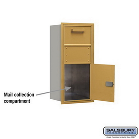 Salsbury Industries 3709S-1CGF Recessed Mounted 4C Horizontal Collection Box - 9 Door High Unit (34 Inches) - Single Column - Gold - Front Access