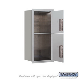 Salsbury Industries 3709S-2PAFP Recessed Mounted 4C Horizontal Mailbox-9 Door High Unit (34 Inches)-Single Column-Stand-Alone Parcel Locker-1 PL4 and 1 PL5-Aluminum-Front Loading-Private Access