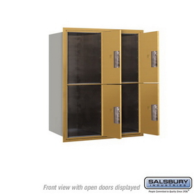 Salsbury Industries 3710D-4PGFP Recessed Mounted 4C Horizontal Mailbox-10 Door High Unit (37 1/2 Inches)-Double Column-Stand-Alone Parcel Locker-4 PL5