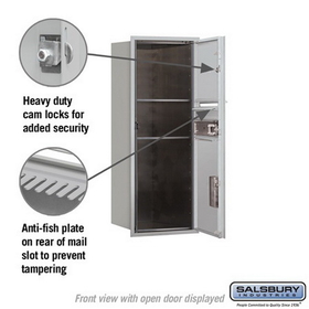 Salsbury Industries 3710S-01AFP Recessed Mounted 4C Horizontal Mailbox - 10 Door High Unit (37 1/2 Inches) - Single Column - 1 MB3 Door / 1 PL5 - Aluminum - Front Loading - Private Access