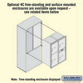 Salsbury Industries 3711D-4PGFU Recessed Mounted 4C Horizontal Mailbox-11 Door High Unit (41 Inches)-Double Column-Stand-Alone Parcel Locker-3 PL5
