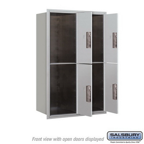 Salsbury Industries 3712D-4PAFU Recessed Mounted 4C Horizontal Mailbox-12 Door High Unit (44 1/2 Inches)-Double Column-Stand-Alone Parcel Locker-4 PL6