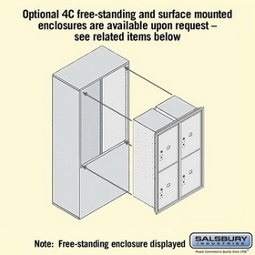 Salsbury Industries 3712D-4PGFP Recessed Mounted 4C Horizontal Mailbox-12 Door High Unit (44 1/2 Inches)-Double Column-Stand-Alone Parcel Locker-4 PL6