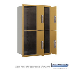 Salsbury Industries 3712D-4PGFU Recessed Mounted 4C Horizontal Mailbox - 12 Door High Unit (44 1/2 Inches) - Double Column - Stand-Alone Parcel Locker - 4 PL6