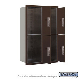 Salsbury Industries 3712D-4PZFU Recessed Mounted 4C Horizontal Mailbox - 12 Door High Unit(44 1/2 Inches)- Double Column - Stand-Alone Parcel Locker - 4 PL6