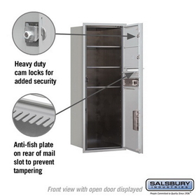 Salsbury Industries 3712S-02AFP Recessed Mounted 4C Horizontal Mailbox - 12 Door High Unit (44 1/2 Inches) - Single Column - 2 MB2 Doors / 1 PL6 - Aluminum - Front Loading - Private Access