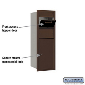 Salsbury Industries 3712S-1CZR Recessed Mounted 4C Horizontal Collection Box - 12 Door High Unit (44 1/2 Inches) - Single Column - Bronze - Rear Access
