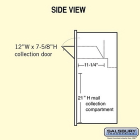 Salsbury Industries 3712S-1CZR Recessed Mounted 4C Horizontal Collection Box - 12 Door High Unit (44 1/2 Inches) - Single Column - Bronze - Rear Access