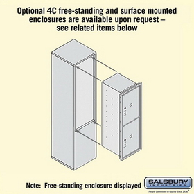 Salsbury Industries 3712S-2PSFU Recessed Mounted 4C Horizontal Mailbox-12 Door High Unit (44 1/2 Inches)-Single Column-Stand-Alone Parcel Locker-2 PL6s-Sandstone-Front Loading-USPS Access